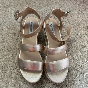 Steve Madden Rose Gold Platform Sandals